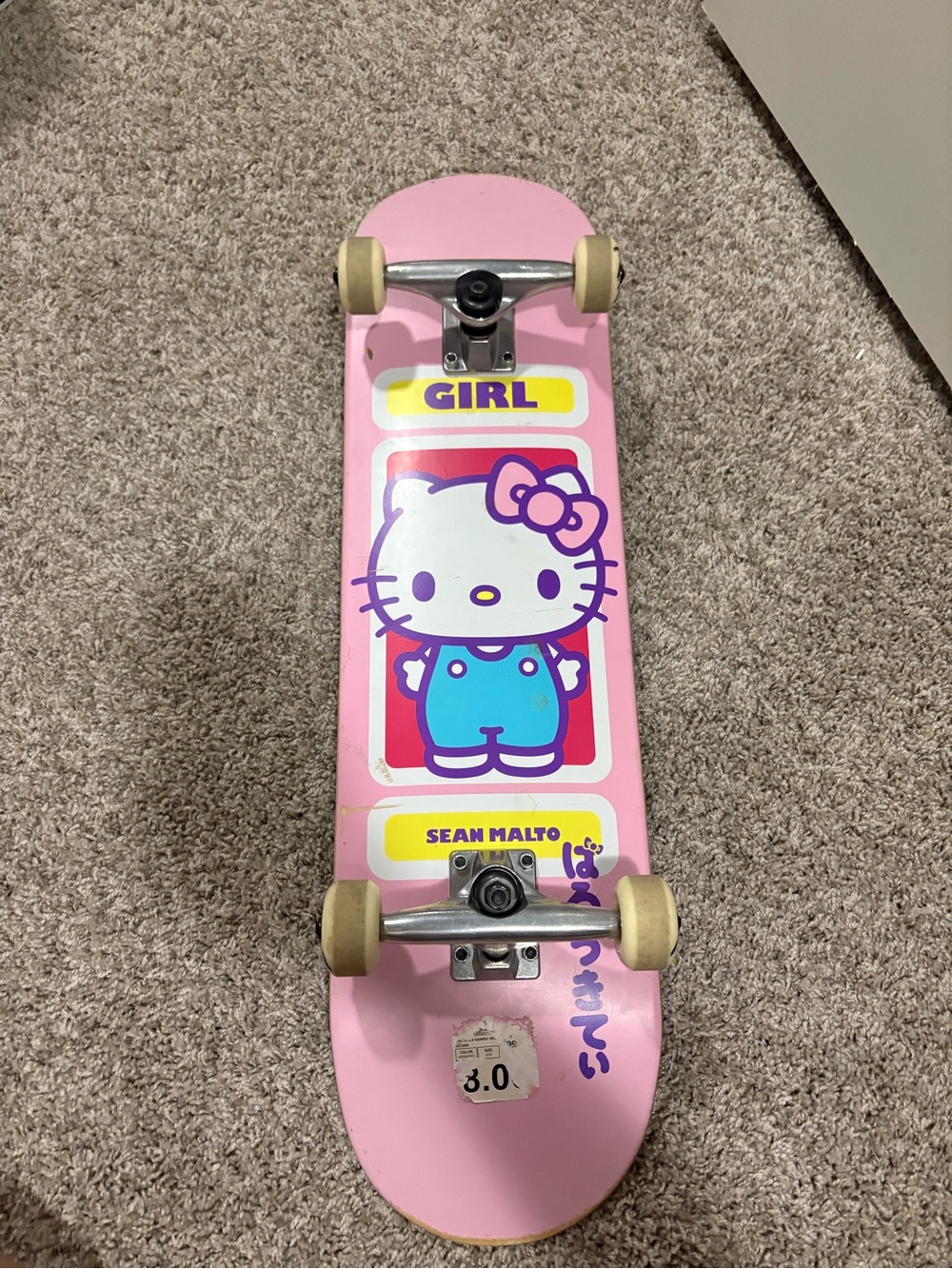 Hello Kitty Pink Skateboard by Girl x Sean Malto